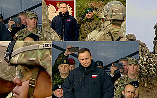 Na poligonie w Bemowie Piskim prezydent Andrzej Duda powitał żołnierzy z batalionowej grupy NATO